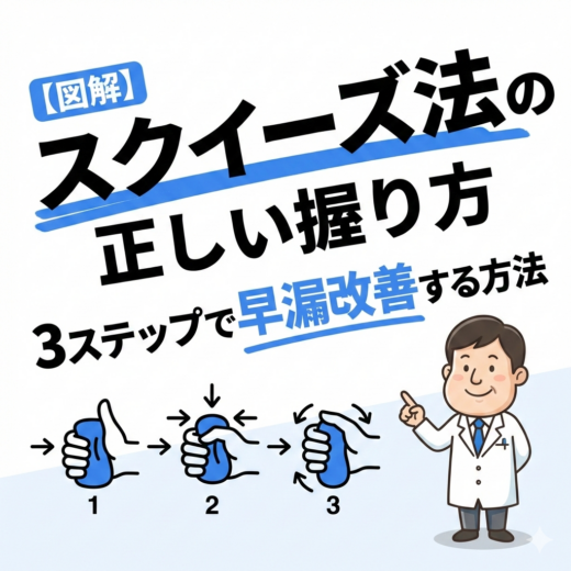 【図解】スクイーズ法の正しい握り方｜3ステップで早漏改善する方法