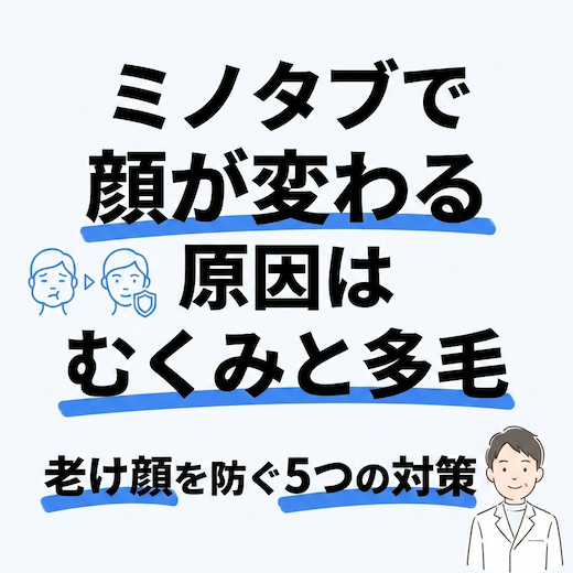 ミノタブで顔が変わる原因はむくみと多毛｜老け顔を防ぐ5つの対策