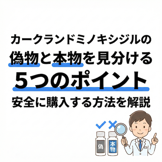 カークランドミノキシジルの偽物と本物を見分ける5つのポイント｜安全に購入する方法を解説