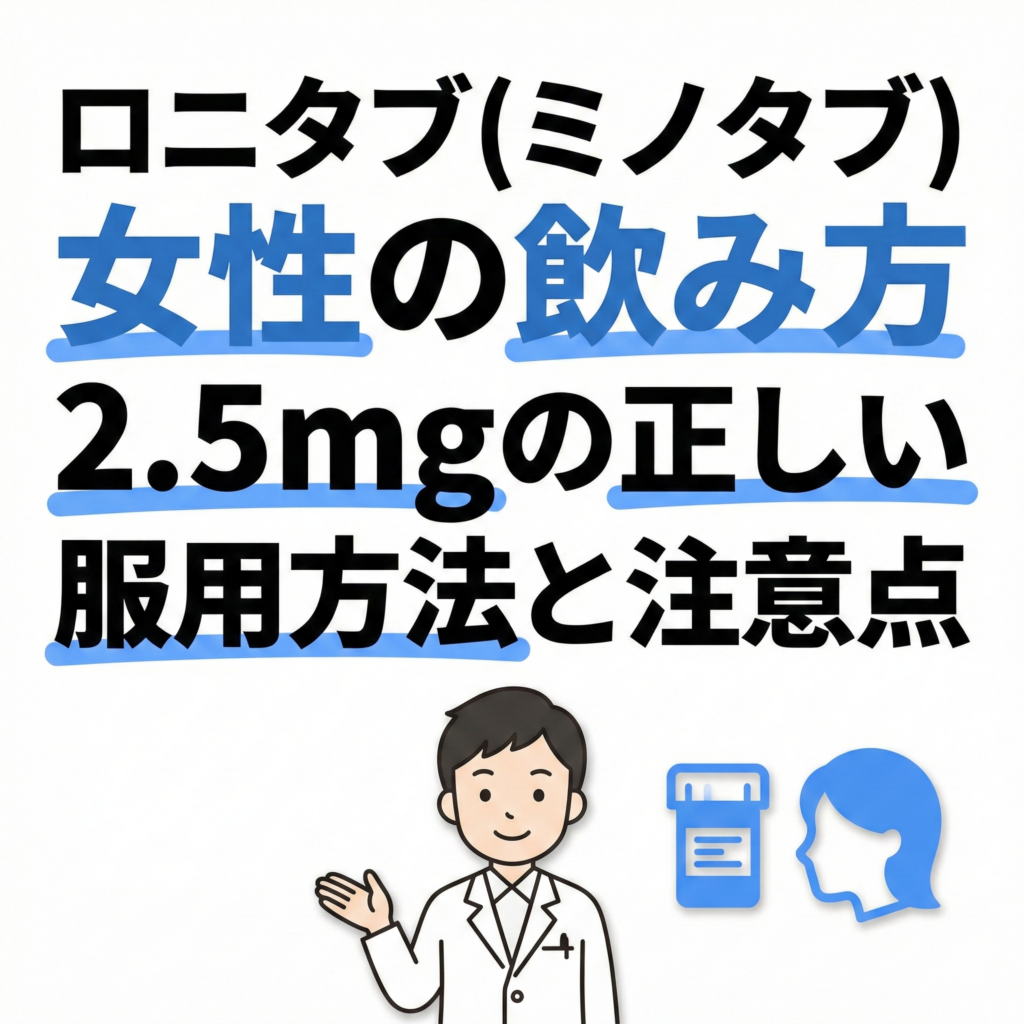 ロニタブ(ミノタブ)女性の飲み方｜2.5mgの正しい服用方法と注意点
