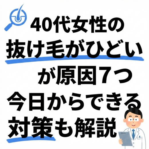 40代女性の抜け毛がひどい原因7つ｜今日からできる対策も解説