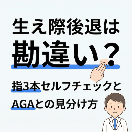 生え際後退は勘違い？指3本セルフチェックとAGAとの見分け方