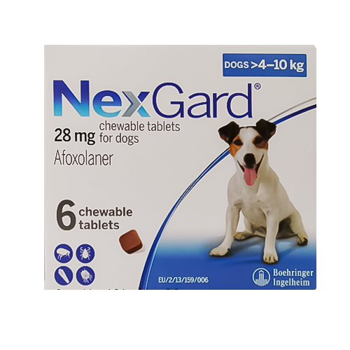 ネクスガード（NexGard）28mg チュアブル錠　犬用 4～10kg 6錠