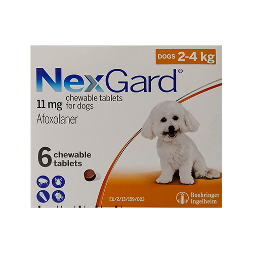 ネクスガード（NexGard）11mg チュアブル錠　犬用 2～4kg 6錠