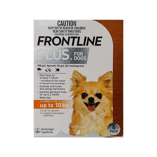 フロントラインプラス(Frontline Plus) 小型犬用(～10kg) 6本