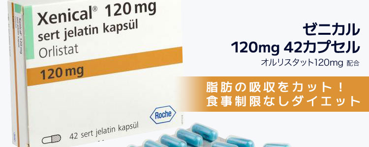 ゼニカル(XENICAL) 120mg 42カプセル 厚生労働省が承認した肥満改善薬アライと同じ成分オルリスタット配合